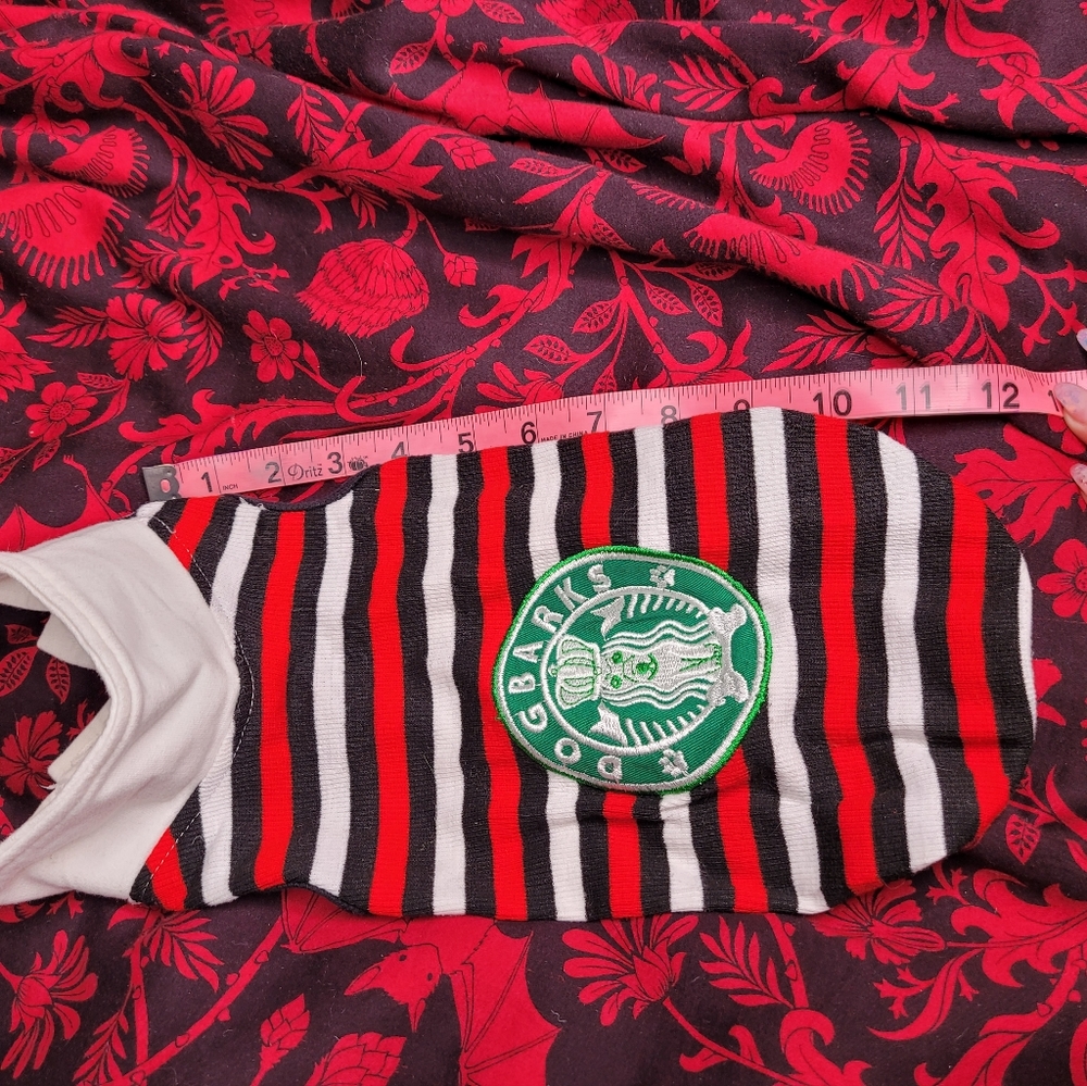 Striped dog polo shirt size m